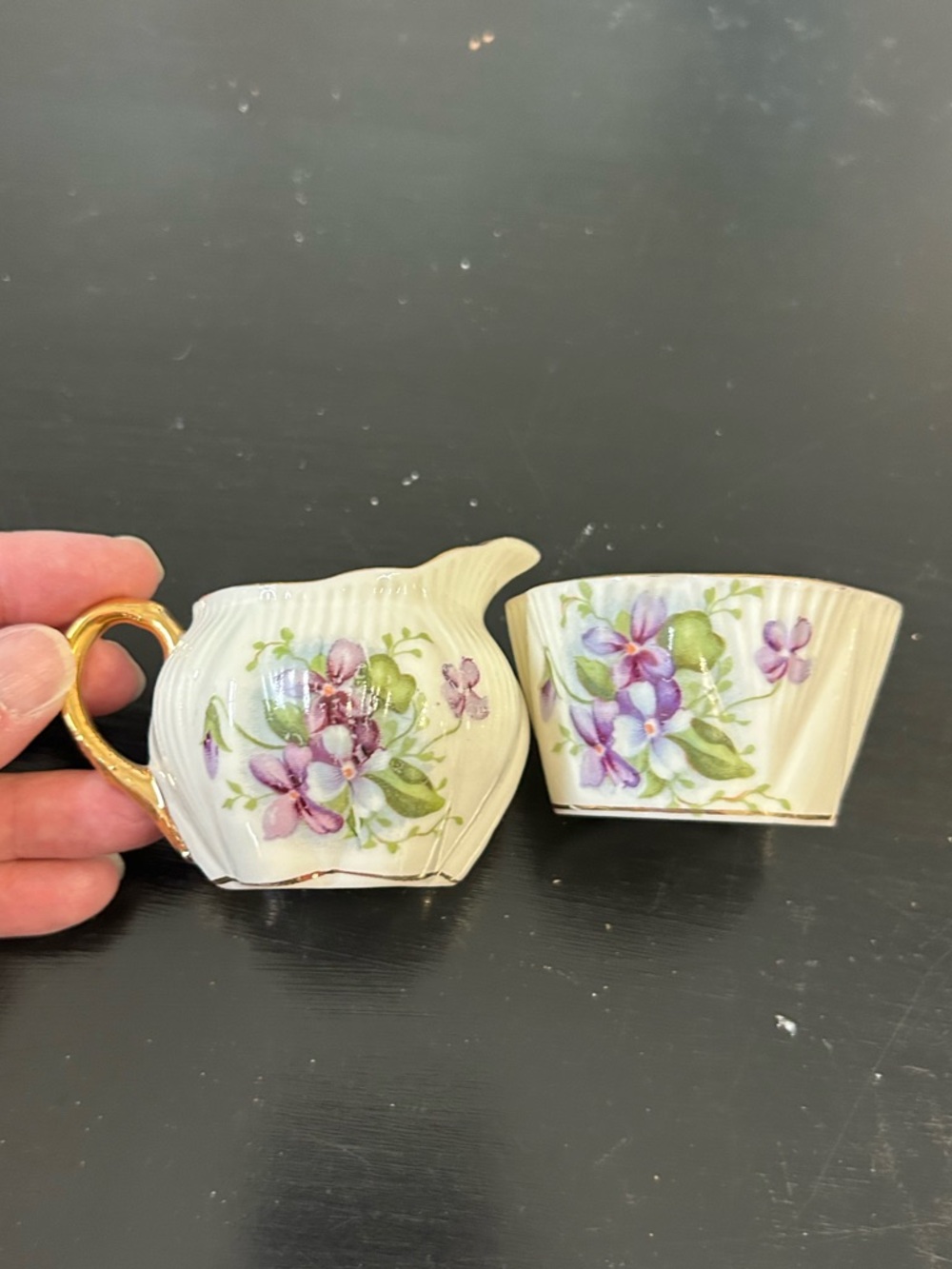 Interco Chicago mini sugar bowl and creamer vintage